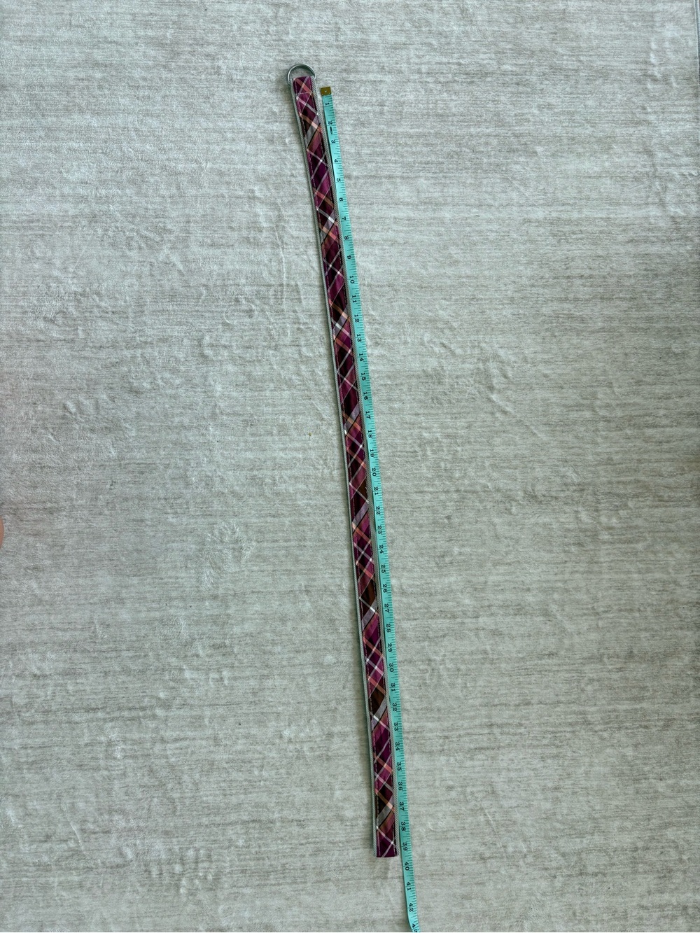 Women’s Maroon, Pink Plaid D-Ring Belt - Picture 6 of 9